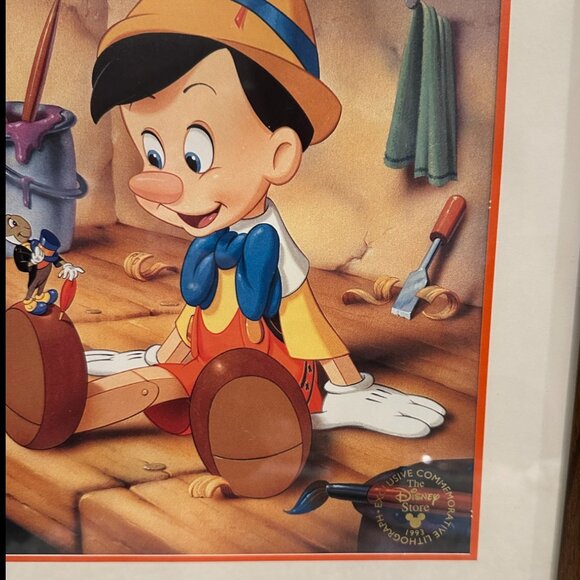 Rare Vintage Disney Exclusive Commemorative Lithograph Pinocchio, Walt Disney - Picture 2 of 2